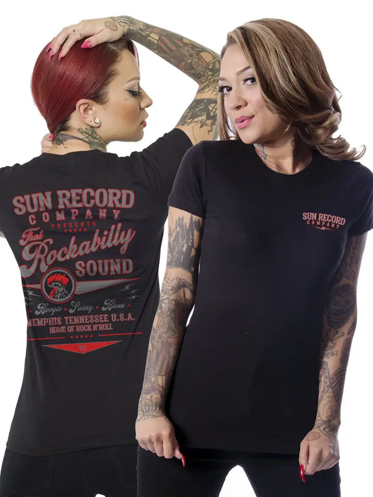 Sun_Records_ROCKABILLY_SOUND_Rock_Roll_50s_Damen_Tee_Motiv_T-SHIRT_Shirt_-_Schwarz-1E26QkewOfZWXo