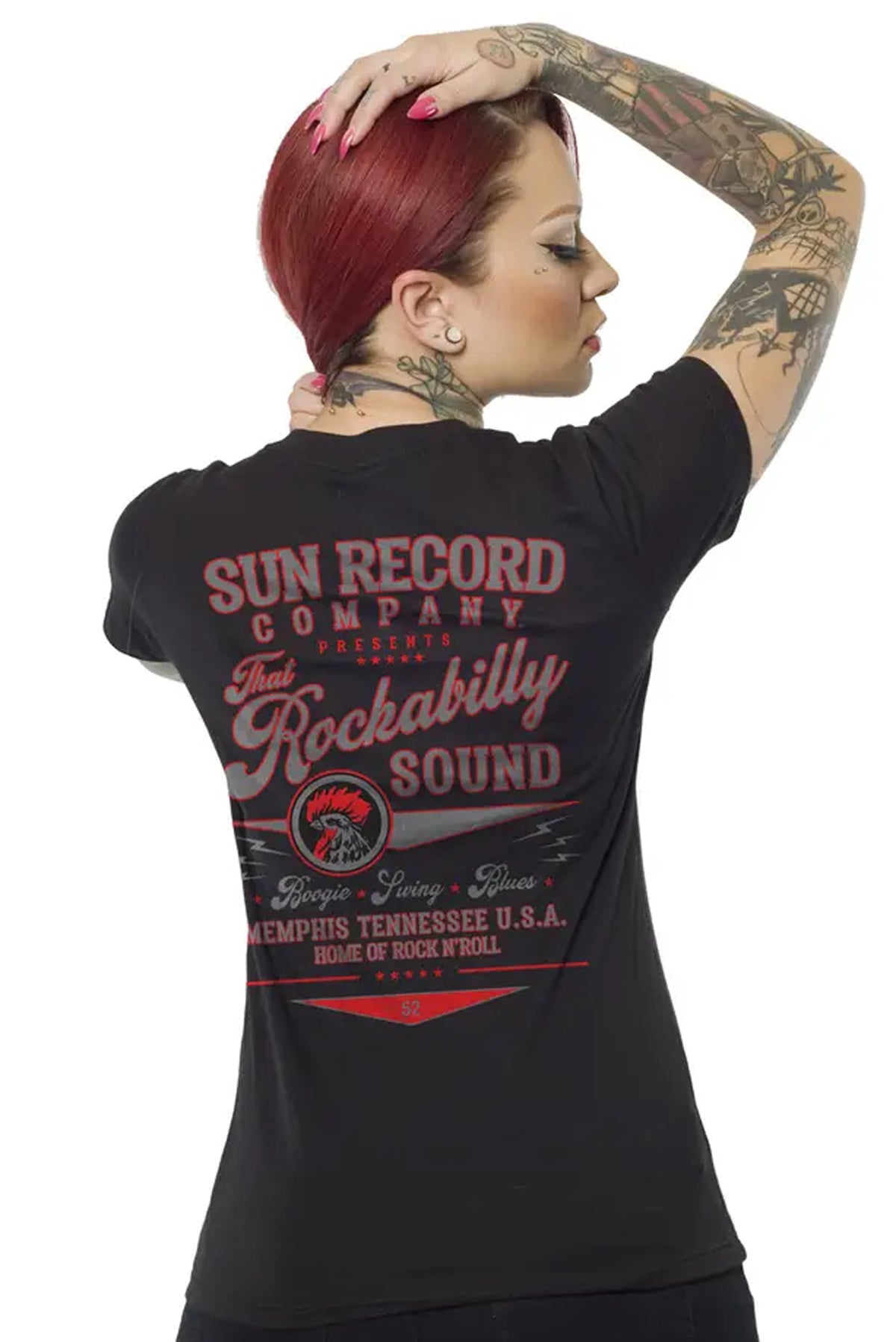 Sun_Records_ROCKABILLY_SOUND_Rock_Roll_50s_Damen_Tee_Motiv_T-SHIRT_Shirt_-_Schwarz-2SjoBqZinojWlt