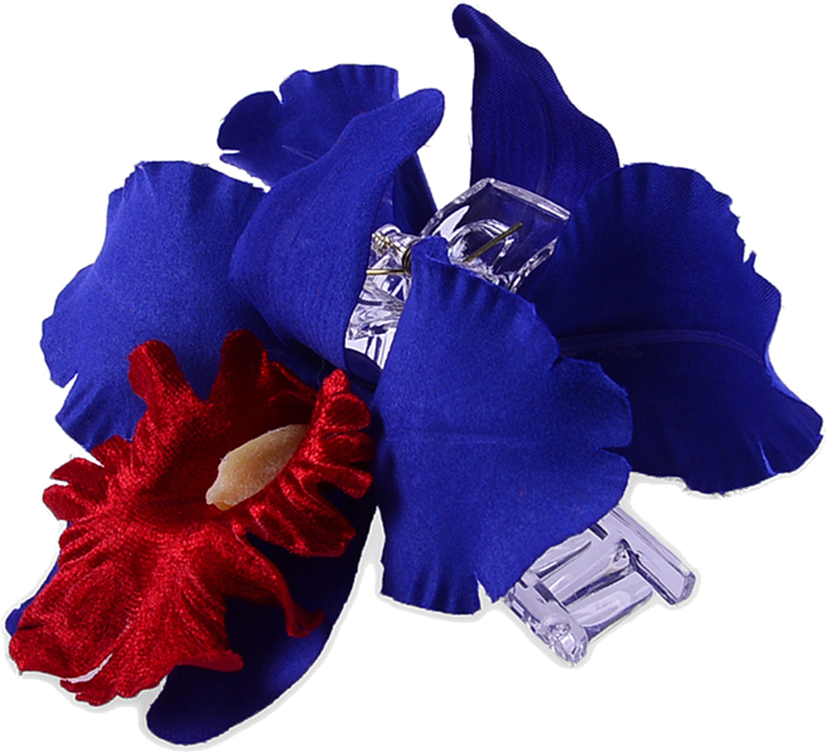 TIKI_Flower_ORCHIDEEN_Blueten_Haarspange_-_Blau_-Rot_killer_kirscheU8XrvDGqvZC6q
