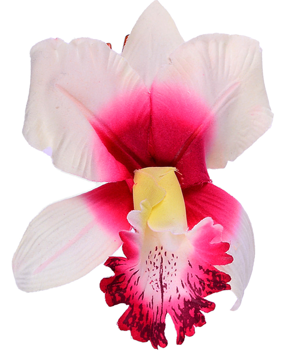 TIKI_Flower_ORCHIDEEN_Blueten_Haarspange_-_Weiss_Pink