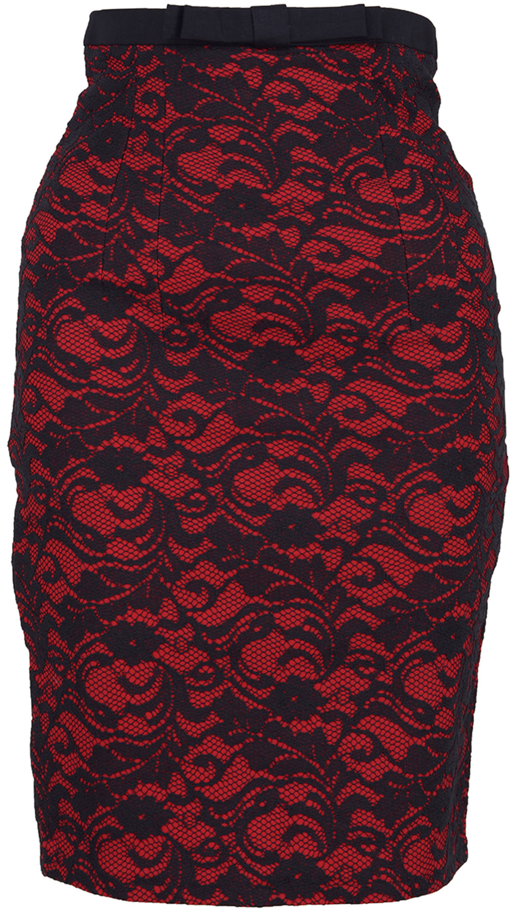 Tess_2-tone_LACE_Pin_Up_Spitzen_Pencil_Skirt_ROCK_-_Rot
