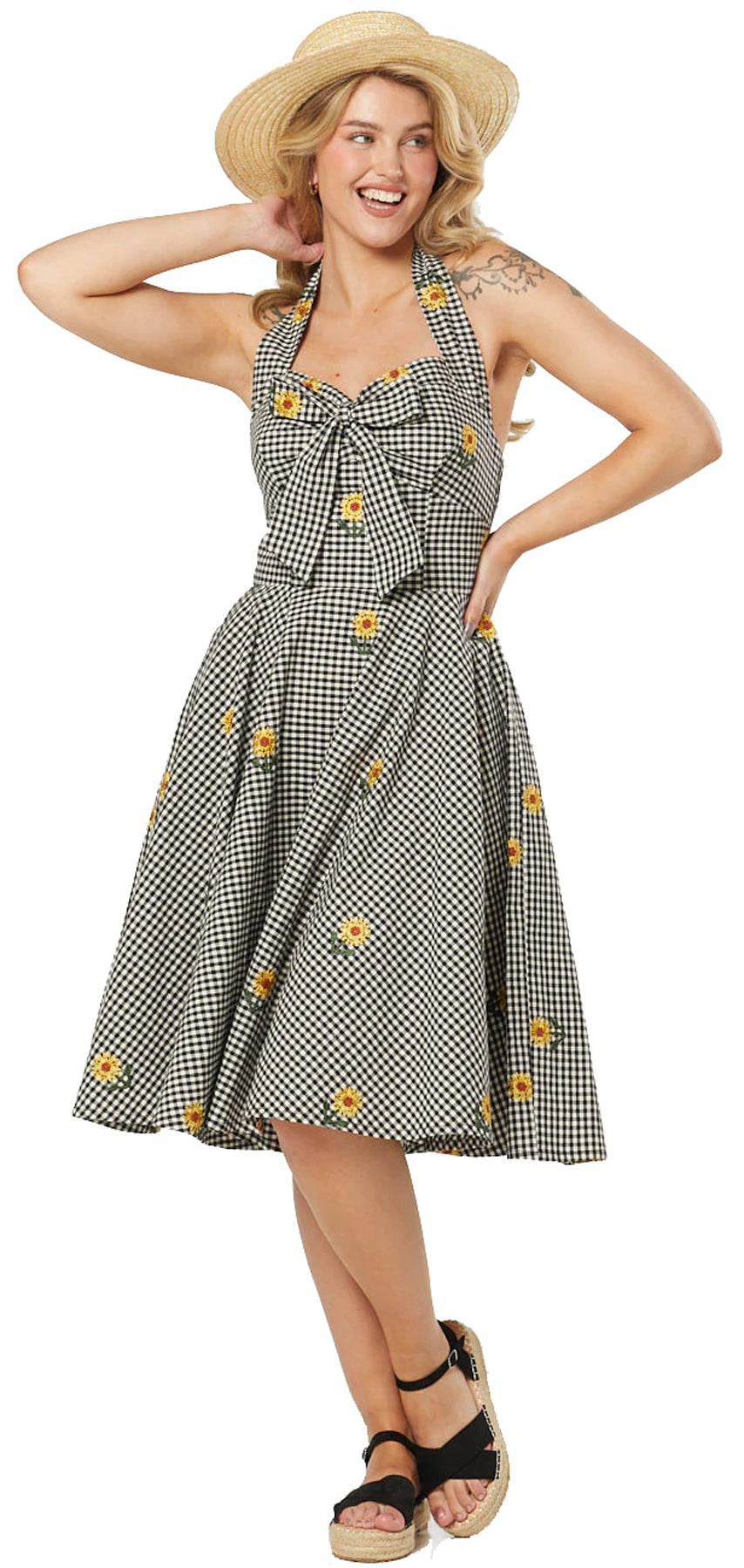 Timeless_Camille_50s_FLORAL_Vintage_Blumen_SWING_DRESS_Neckholder_Traeger_Kleid_killer_kirsche_1