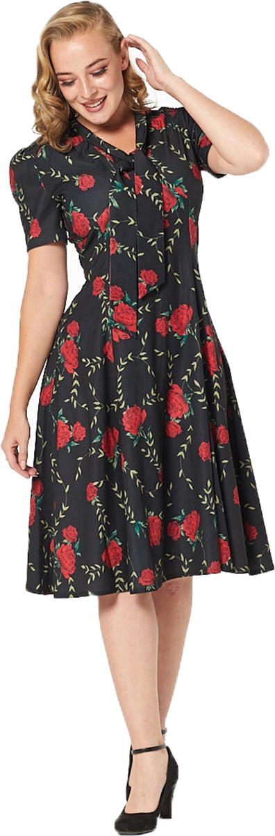 Timeless_London_AMARA_Vintage_ROSEN_Floral_50s_Kurzarm_SWING_DRESS_Kleid-1