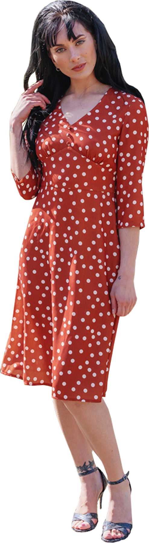 Timeless_London_CANDY_Vintage_50s_POLKA_DOT_V-Neck_A-LINIE_DRESS_Kleid_Killer_Kirsche-1
