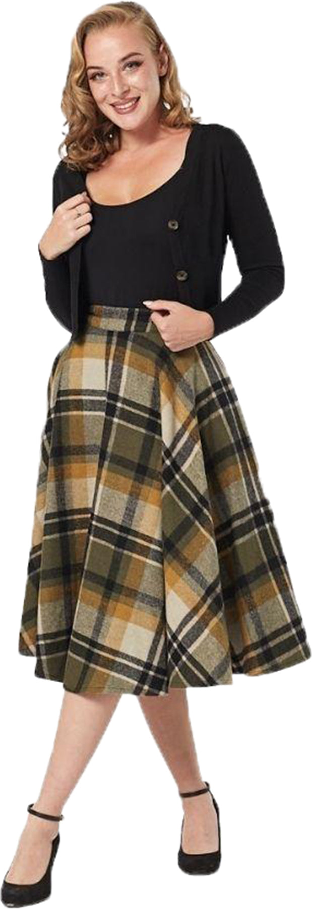 Timeless_London_SOPHIE_50s_CHECK_Karo_Swing_Skirt_TELLERROCK_Khaki-Gelb_Killer_Kirsche-1sw9imoHZIM2y9