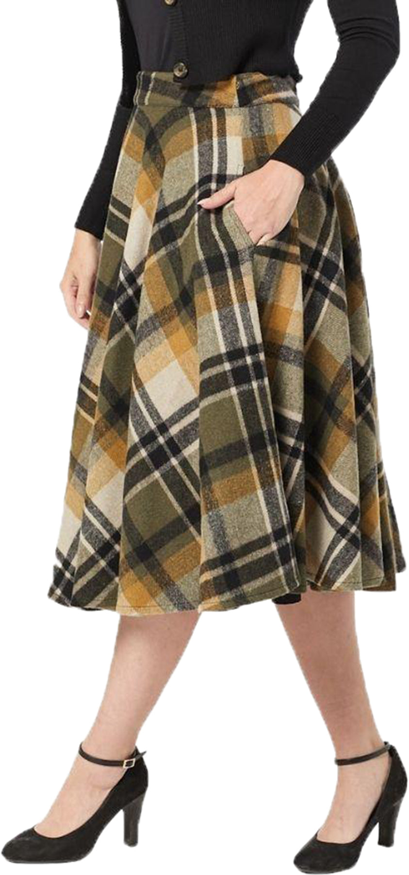 Timeless_London_SOPHIE_50s_CHECK_Karo_Swing_Skirt_TELLERROCK_Khaki-Gelb_Killer_Kirsche-3r2A4eHFXvjB0T