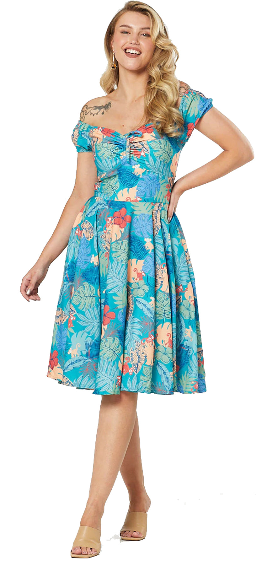 Timeless_Maddie_50s_FLORAL_Vintage_Blumen_SWING_DRESS_Kleid_killer_kirsche_4