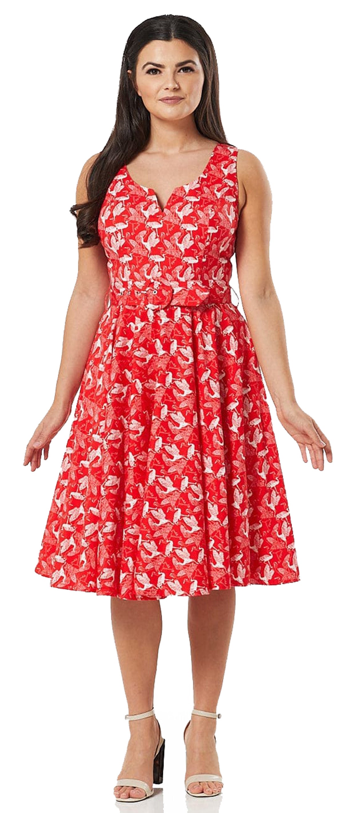 Timeless_RINA_CRANE_Vintage_Kraniche_Retro_SWING_DRESS_Traeger_Kleid-3