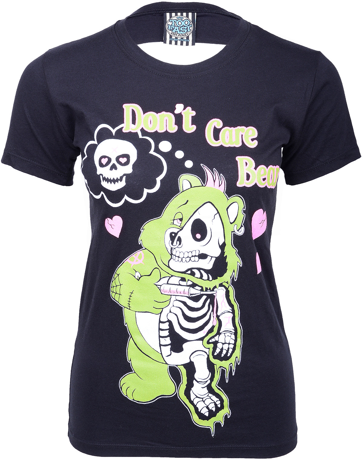 TooFast_DONT_CARE_BEAR_Slashback_T-Shirt_vorneZ8XsfzFzSLRbu
