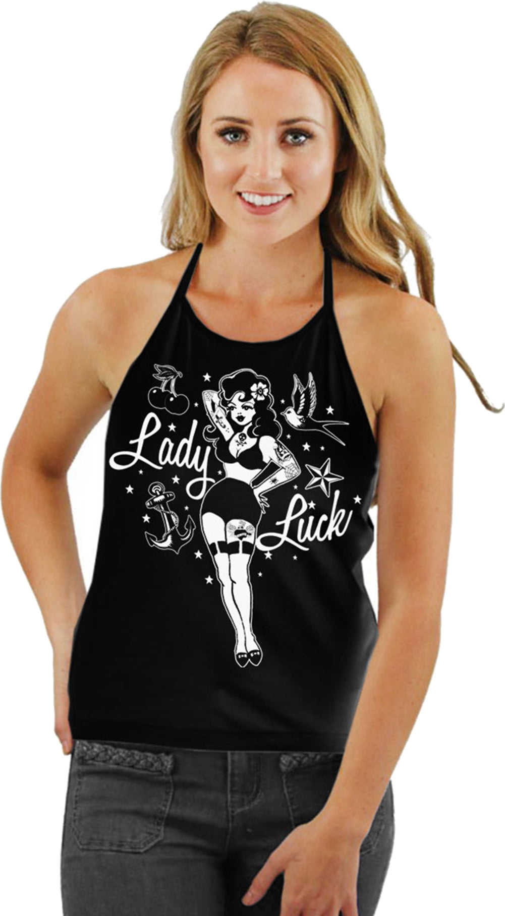 TooFast_HEIDI_Pin_Up_LADY_LUCK_Swallow_Anchor_CHERRY_Neckholder_TANK_TOPsrKLCLti1ZH0H