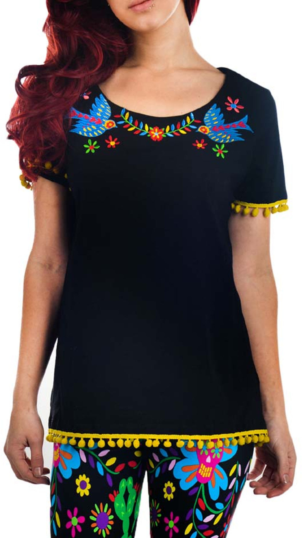 Too_Fast_MEXICAN_Folklore_POM_POM_Vintage_Scoop_SHIRT