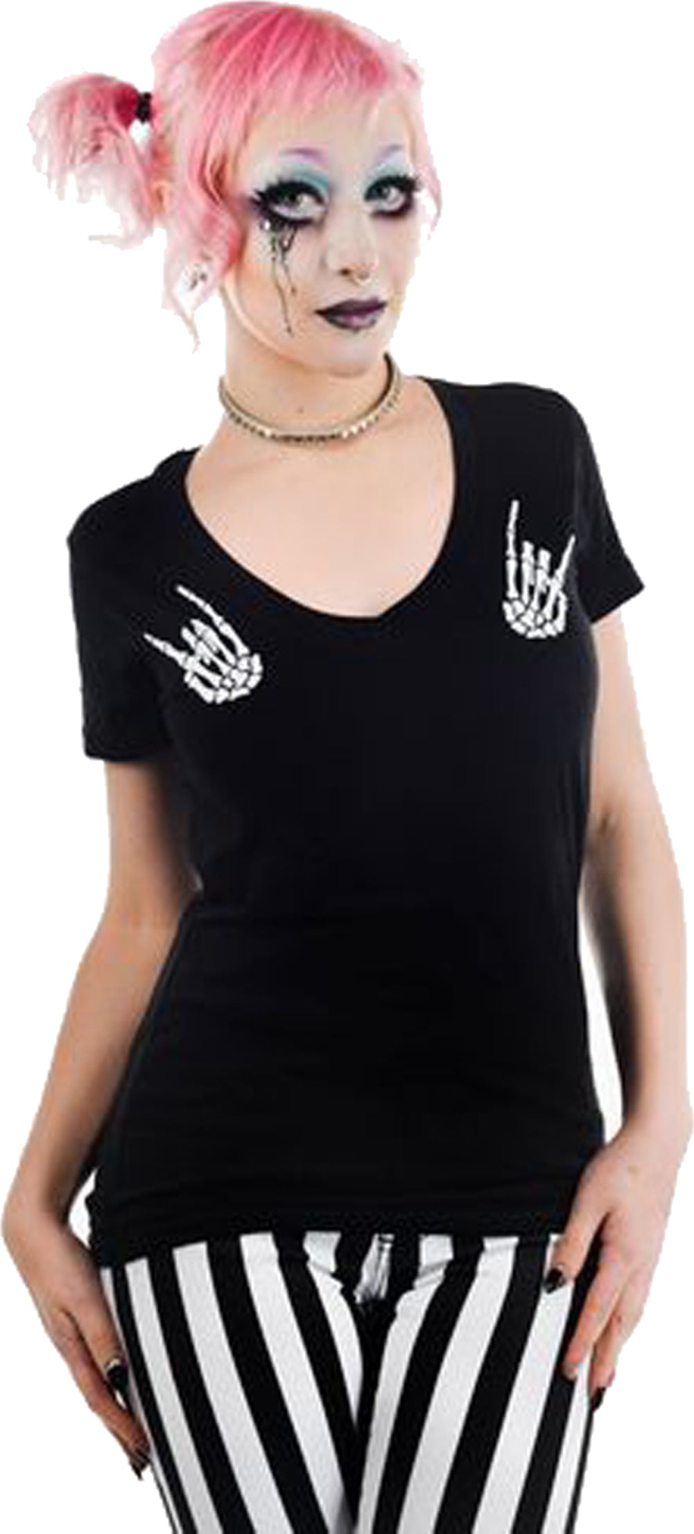 Too_Fast_SWEET_VEE_Skelett_METAL_HANDS_Bones_SHIRT
