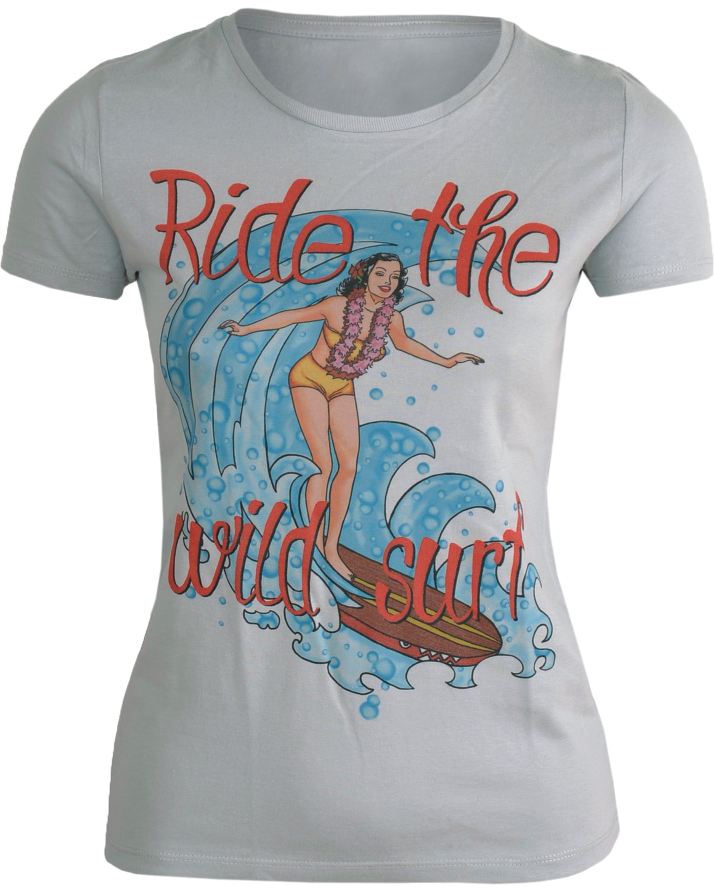 Traumtrulla_WILD_SURF_Tropical_HULA_GIRL_Kurzarm_Retro_MOTIV_T-SHIRT_-_Graublau_Killer_Kirsche-15ZXuBamRD3cJF