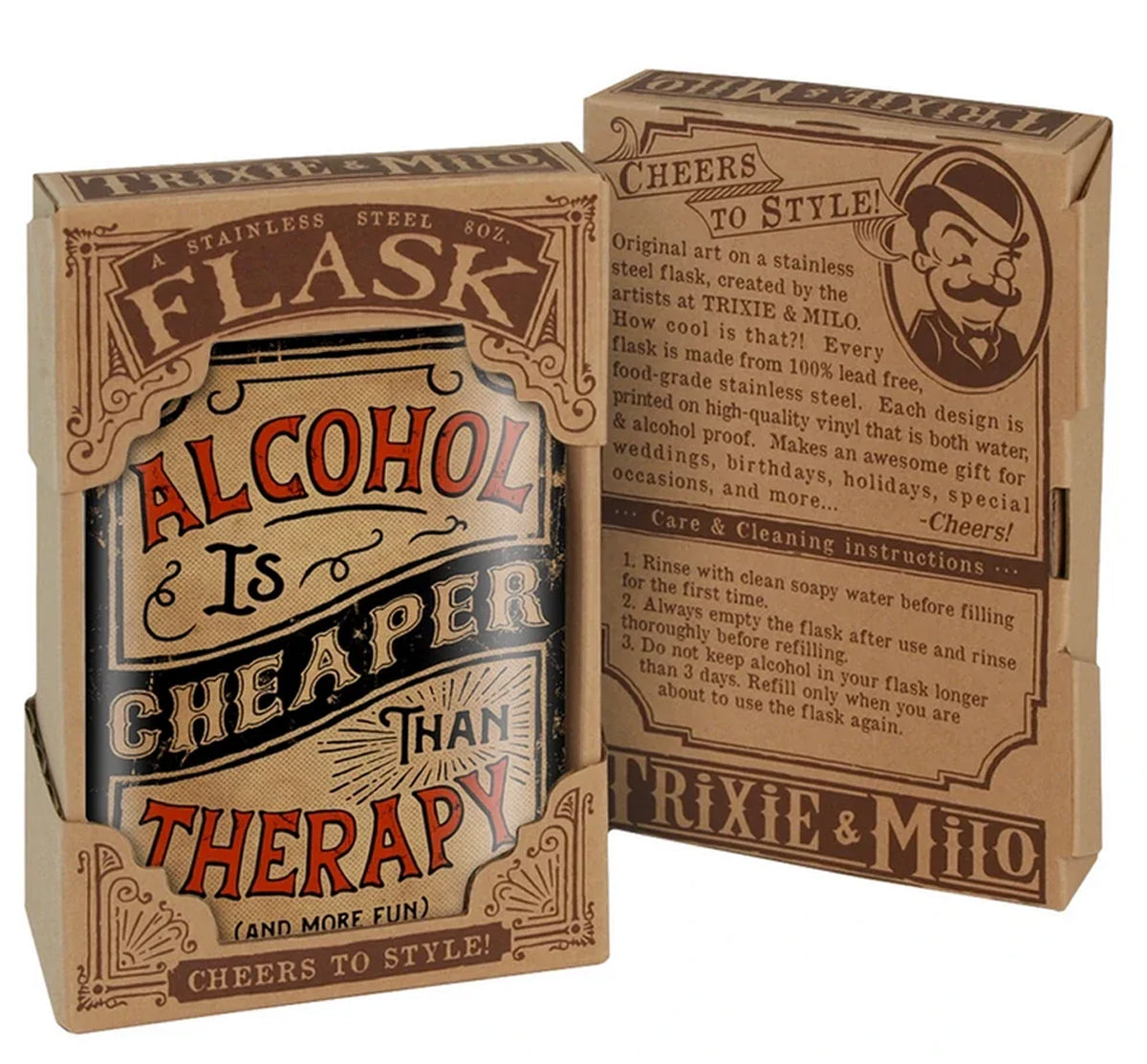 Trixie__Milo_Alkohol_is_cheaper_than_Therapy_Stainless_Steel_FLASK_Edelstahl_FLACHMANN-2