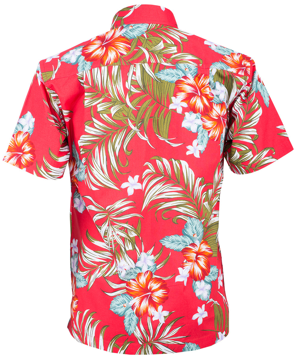 Tropical_KALEO_Retro_FRANGIPANI_Hibiskus_HERREN_Shirt_HAWAIIHEMD_Rot-4