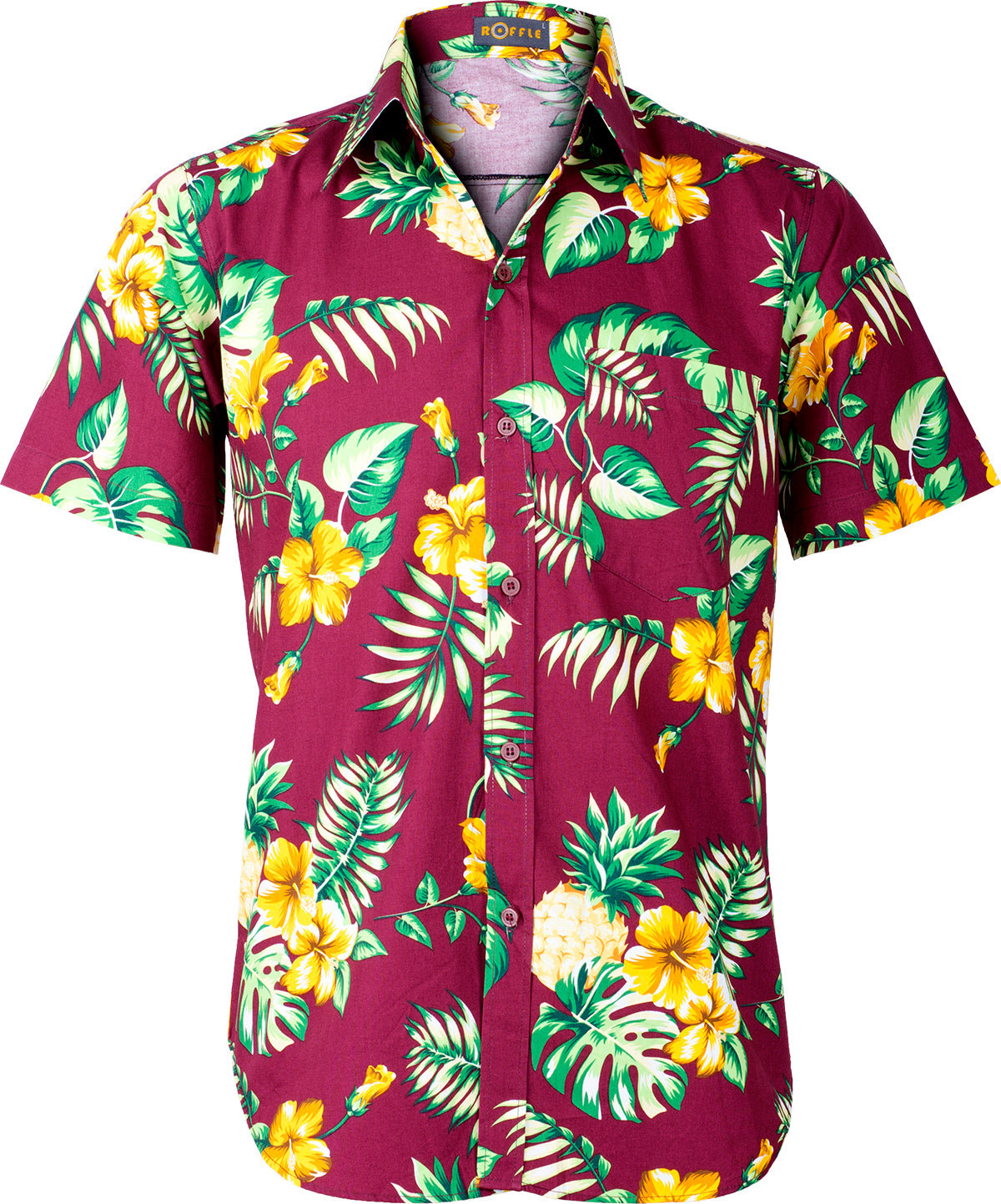 Tropical_MAKANI_Ananas_HIBISKUS_Palm_Leaf_HAWAIIHEMD_Slim_Fit_Rot-1