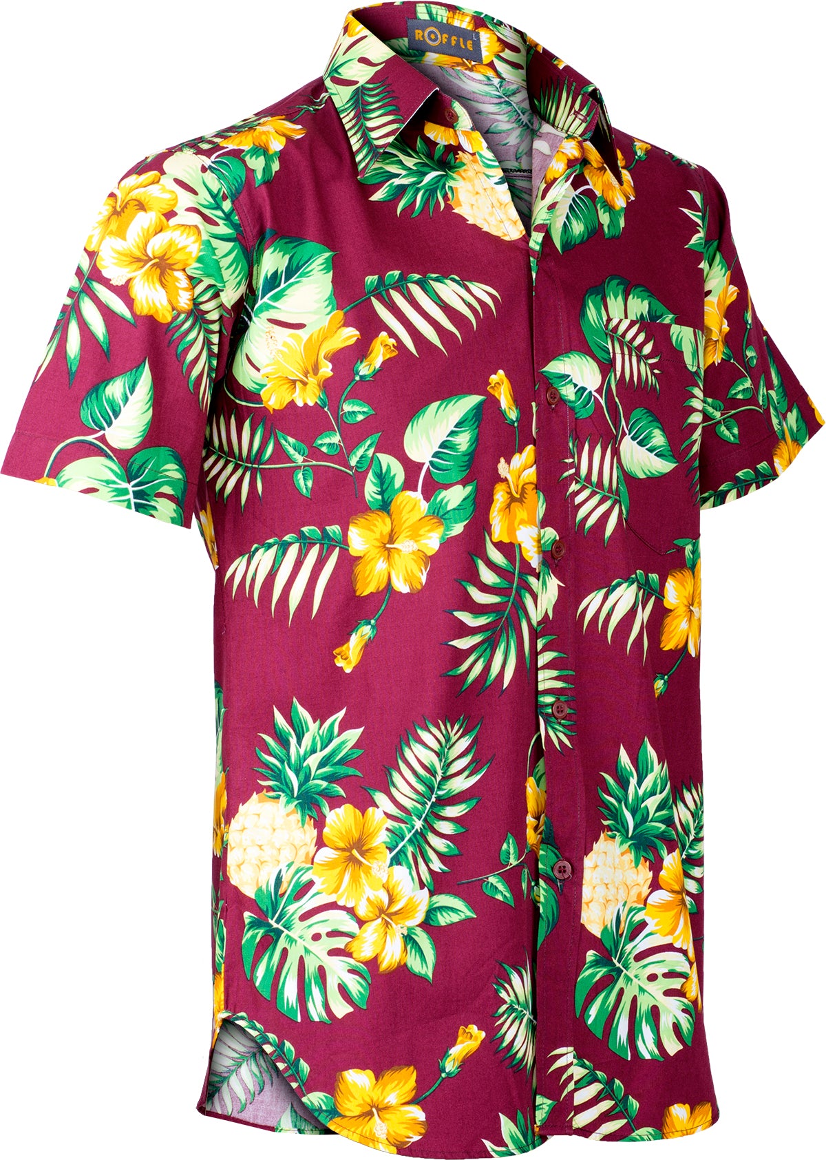 Tropical_MAKANI_Ananas_HIBISKUS_Palm_Leaf_HAWAIIHEMD_Slim_Fit_Rot-3