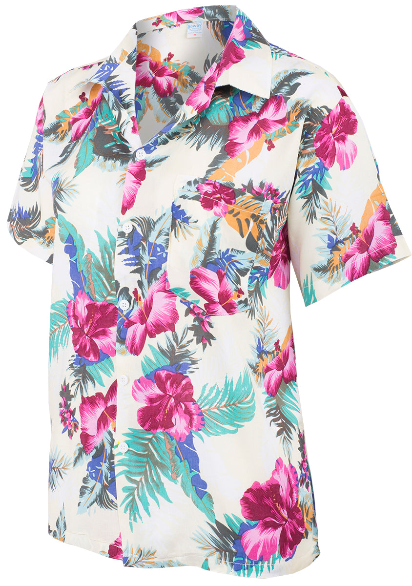 Tropical_NEYLA_Palmenblaetter_HIBISKUS_Kurzarm_Oberteil_HAWAII_BLUSE-2