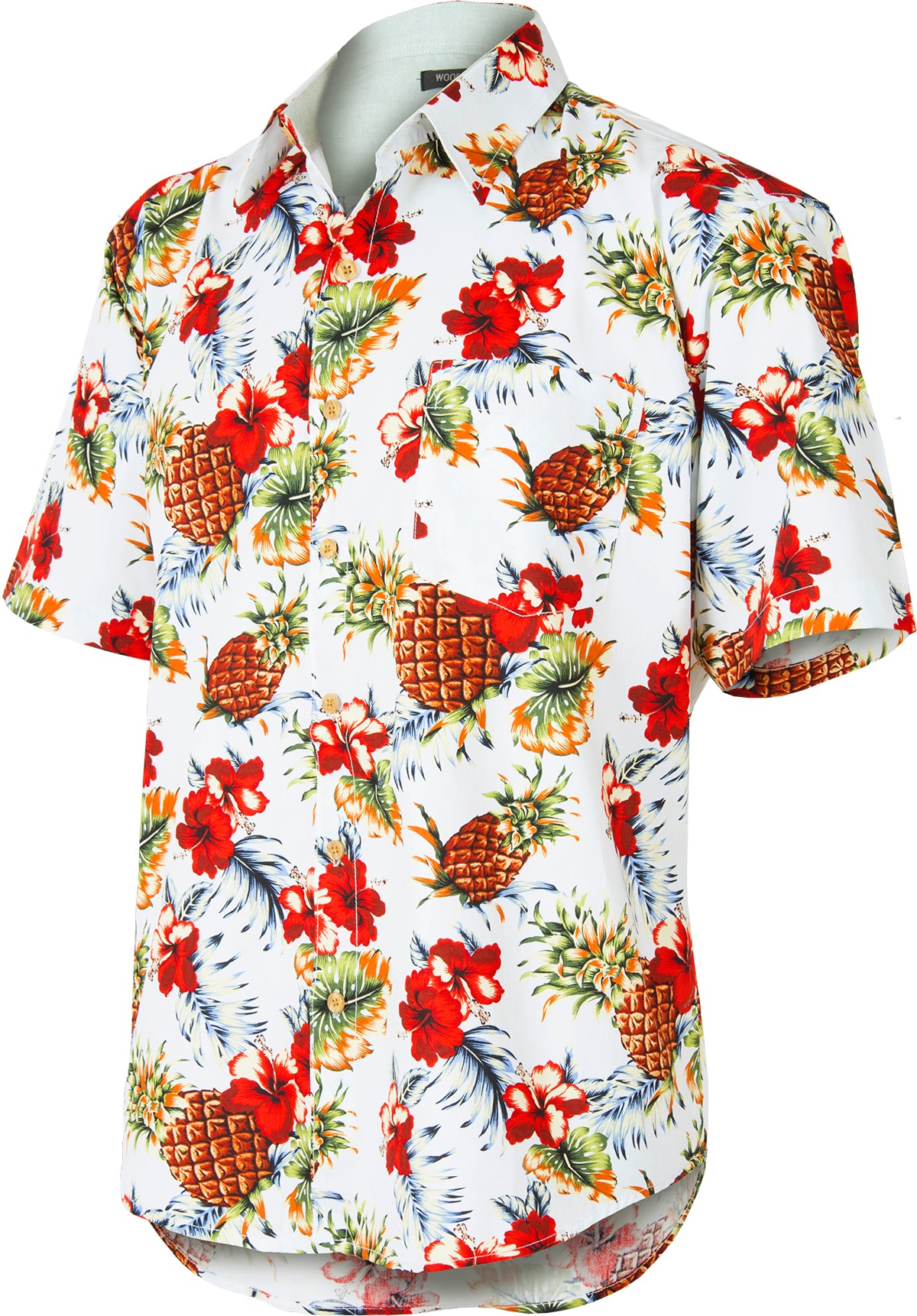 Tropical_PINEAPPLE_HIBISCUS_Flower_Kurzarm_Herren_HEMD_Weiss-2dxUuz3NSMYksM