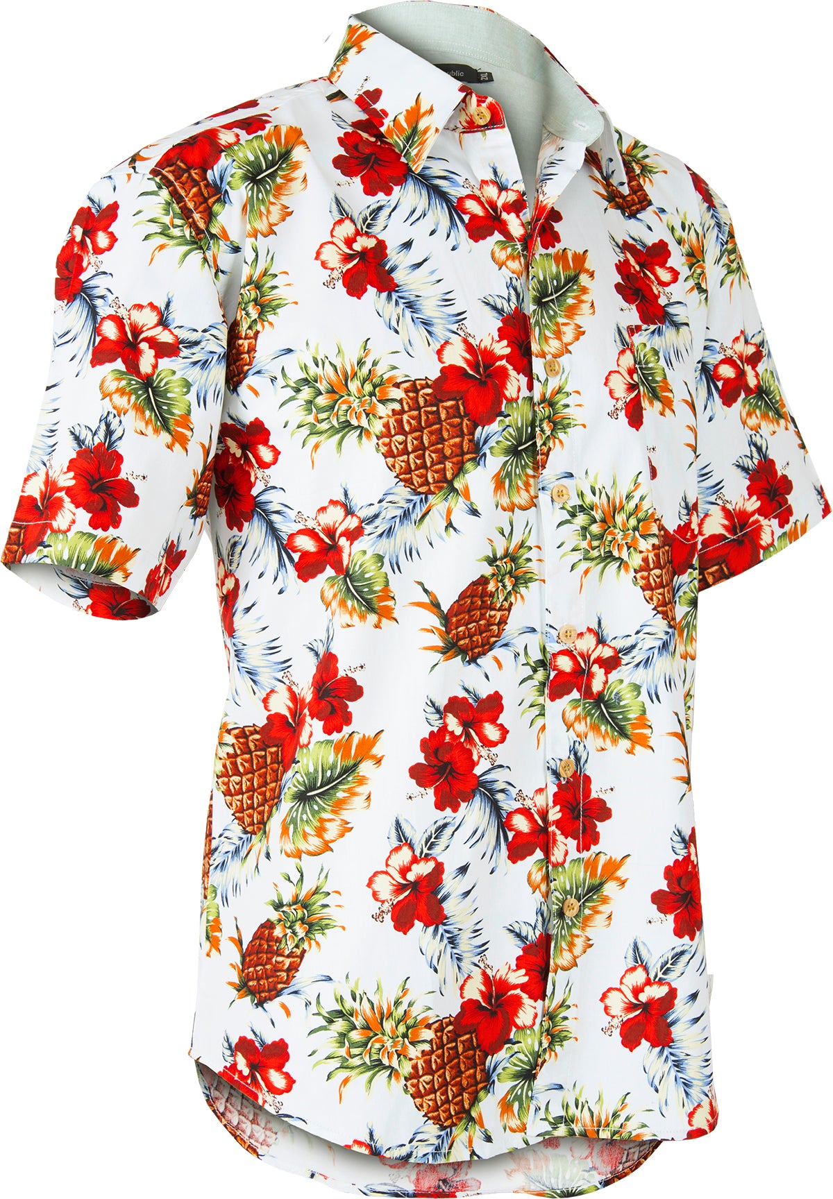 Tropical_PINEAPPLE_HIBISCUS_Flower_Kurzarm_Herren_HEMD_Weiss-3nMgvRSQvomzVX