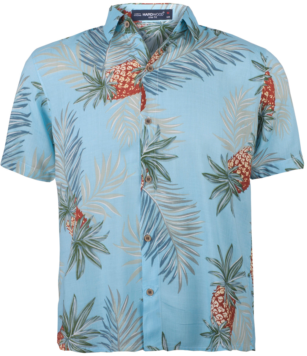 Tropical_TITUS_Pineapple_ANANAS_Palmblatt_Kurzarm_Shirt_HAWAIIHEMD_Hellblau-1