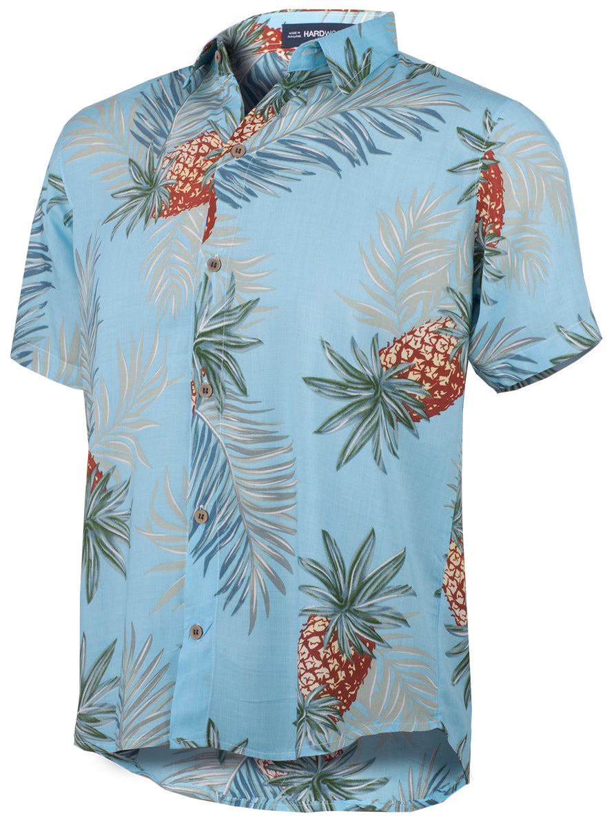 Tropical_TITUS_Pineapple_ANANAS_Palmblatt_Kurzarm_Shirt_HAWAIIHEMD_Hellblau-2