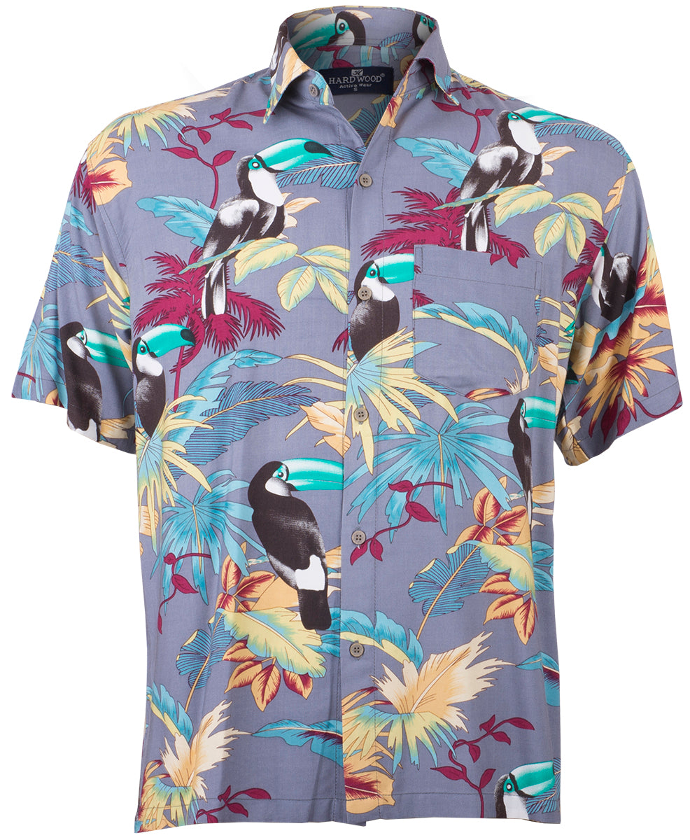 Tropical_VEITT_Toucan_TUKAN_Palmenblaetter_Kurzarm_Shirt_HAWAIIHEMD_Grau-1