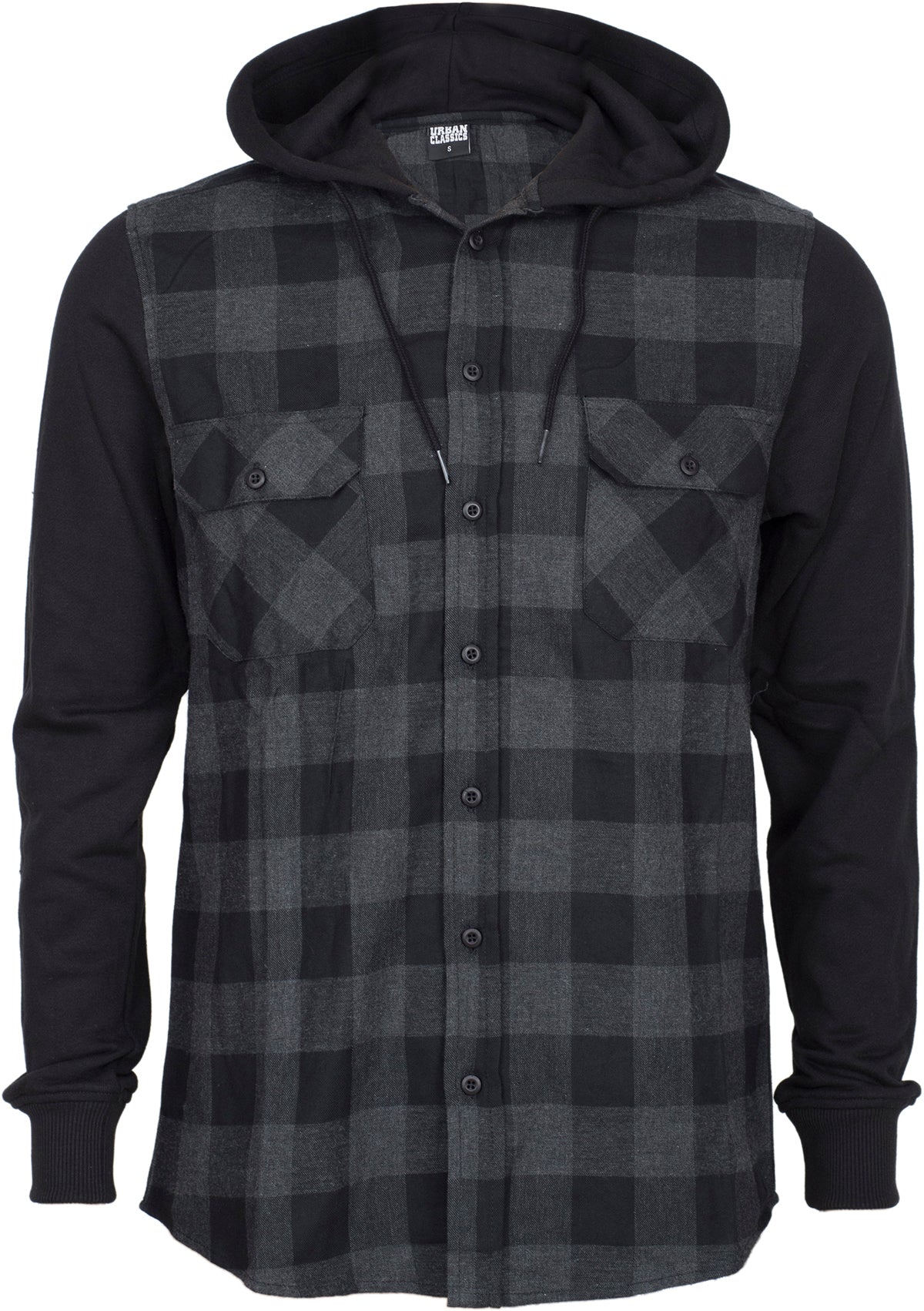 Urban_Classics_Hooded_CHECKED_Flanell_Sweatshirt_JACKE_Lumberjack_HOODIE_-_Grau7WOUnH0i0kQrB