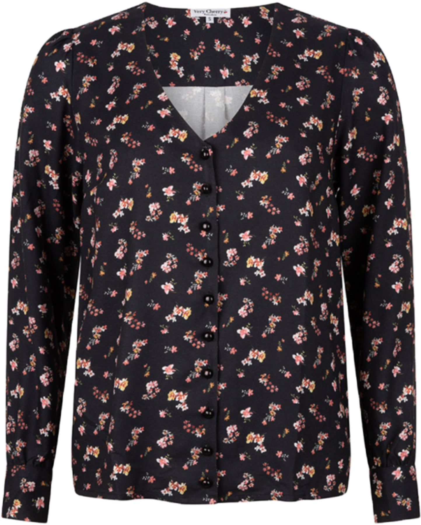Very_Cherry_CELIA_Vintage_BLUMEN_Floral_Langarm_V-NECK_50s_BLUSE_Blouse_Killer_Kirsche-1
