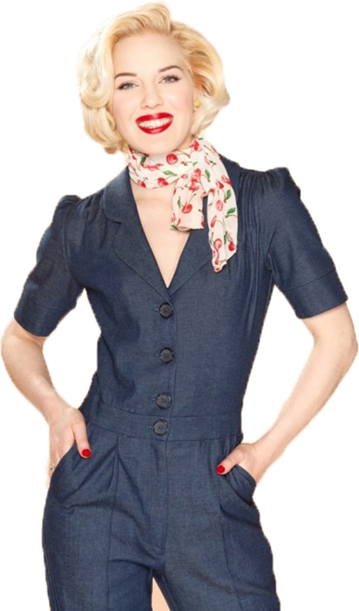 Very_Cherry_DENIM_Vintage_Pin_up_Jeans_BUTTONED_Kurzarm_JUMPSUIT_Overall-2