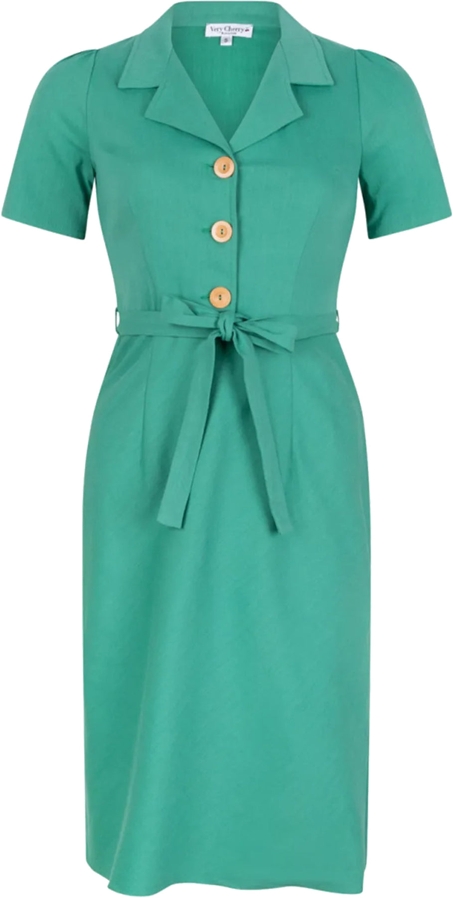 Very_Cherry_DITA_DELFINO_DENIM_JEANS_Kurzarm_V-Neck_PENCIL_DRESS_Hemdkleid_Jade_Green_killer_kirsche_40jKlA3FXHsoZN