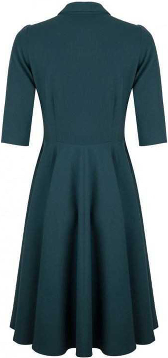 Very_Cherry_DLAINE_Vintage_V-NECK_Button_SWING_Dress_Kleid_Petrol-2