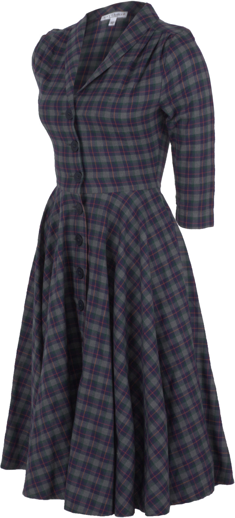 Very_Cherry_D_LAINE_RUIT_BALMORAL_Retro_CHECK_V-Neck_Button_SWING_DRESS_Kleid_Killer_Kirsche-2uRFmSxQC7Ujrk
