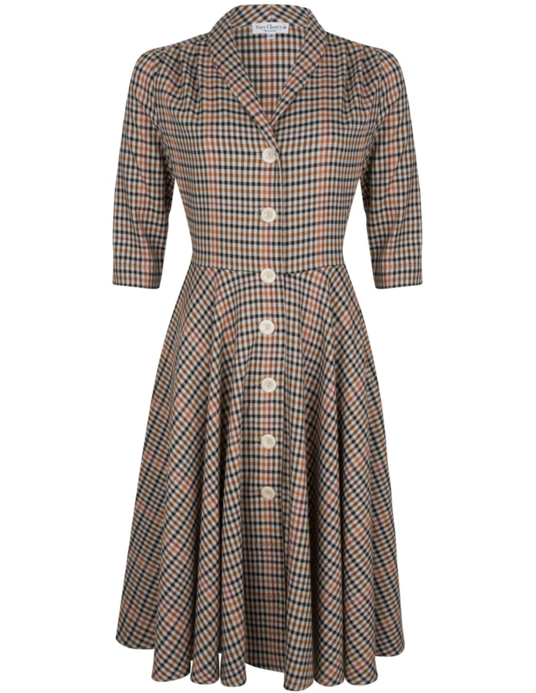 Very_Cherry_D_LAINE_Vintage_NOTTINGHAM_RUIT_Karo_50s_SWING_Dress_Kleid-1