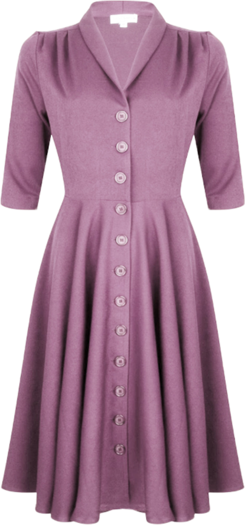 Very_Cherry_D_LAINE_Vintage_PLAIN_V-NECK_Button_SWING_Dress_Kleid_Flieder_Killer_Kirsche-1