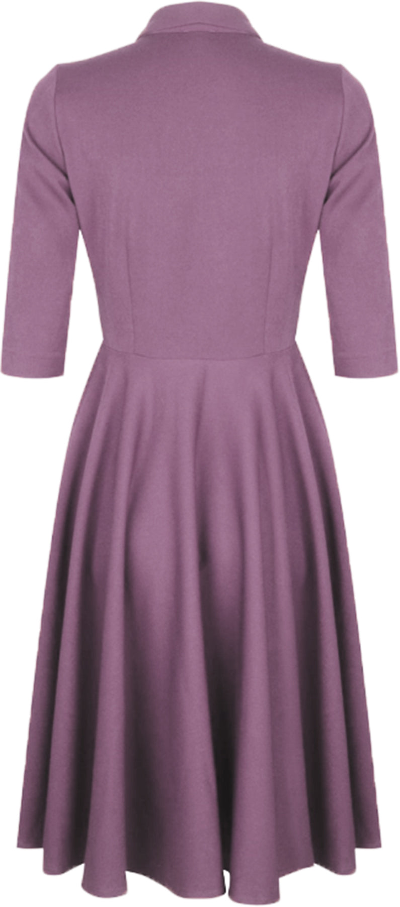Very_Cherry_D_LAINE_Vintage_PLAIN_V-NECK_Button_SWING_Dress_Kleid_Flieder_Killer_Kirsche-2
