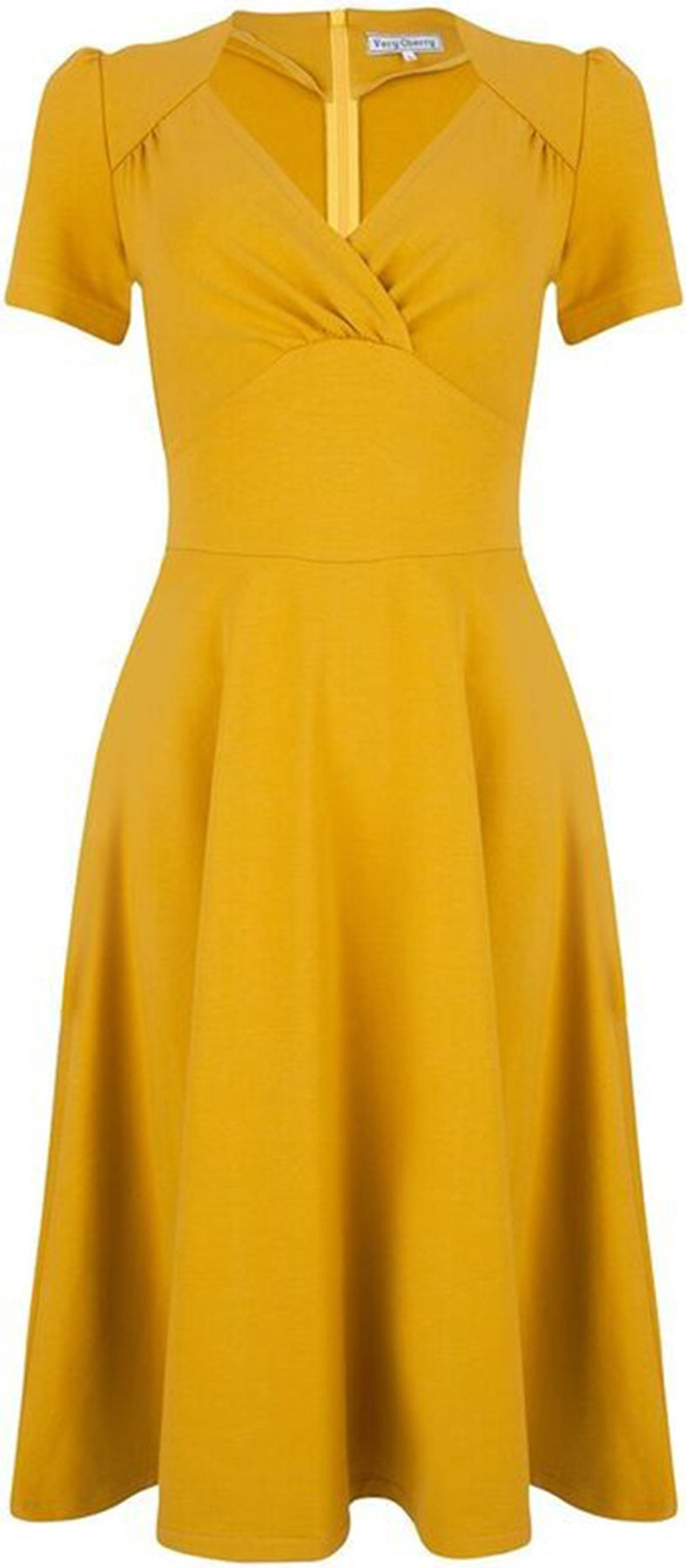 Very_Cherry_HOLLYWOOD_CIRCLE_Vintage_SWEETHEART_Kurzarm_DRESS_Kleid_-_Mustard_killer_kirsche