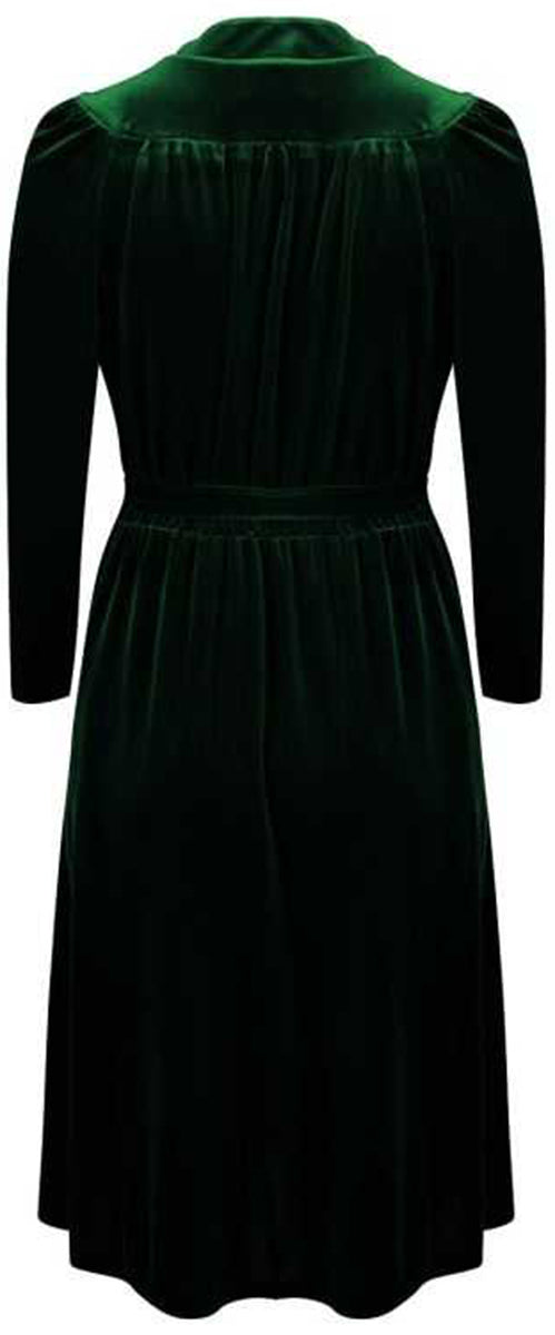 Very_Cherry_LEAF_Vintage_VELVET_Samt_SWING_DRESS_Kleid_Smaragdgruen-2I69w4L65SfHft