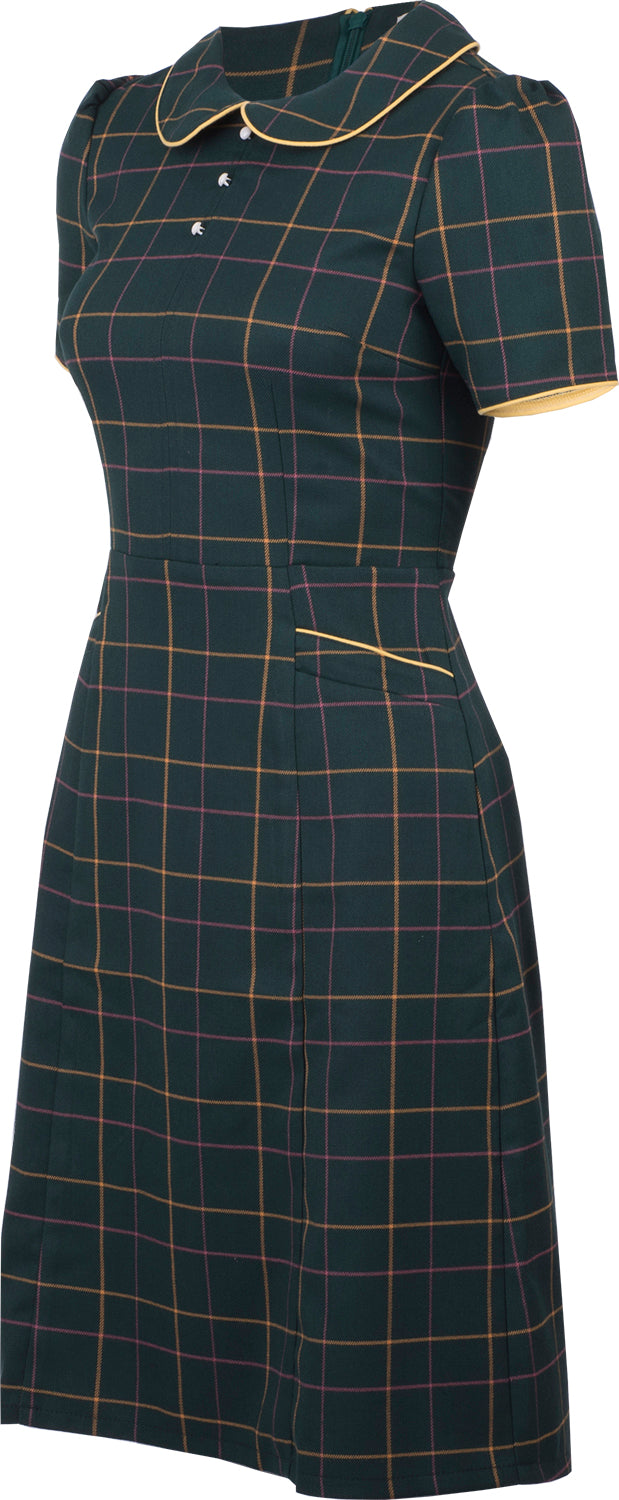 Very_Cherry_PAN_COLLAR_Vintage_40s_CHECKERED_Karo_Dress_Kleid_Gruen-2wiaDegU6OIH5w