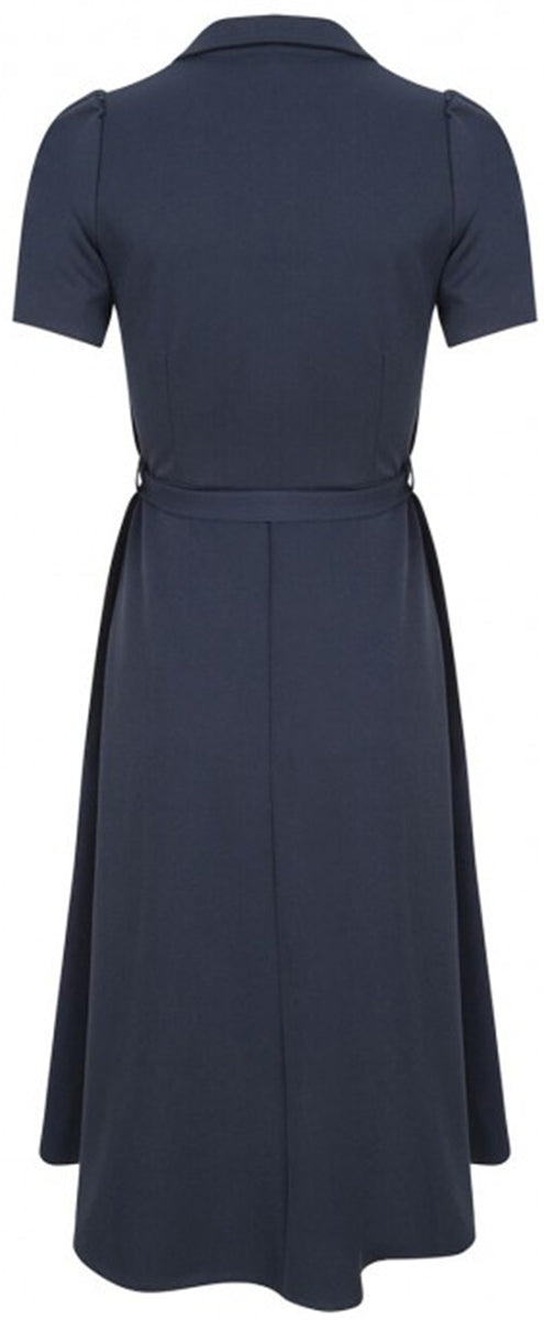 Very_Cherry_REVERS_Vintage_BUTTONED_Kurzarm_V-Neck_DRESS_Kleid_Navy-2