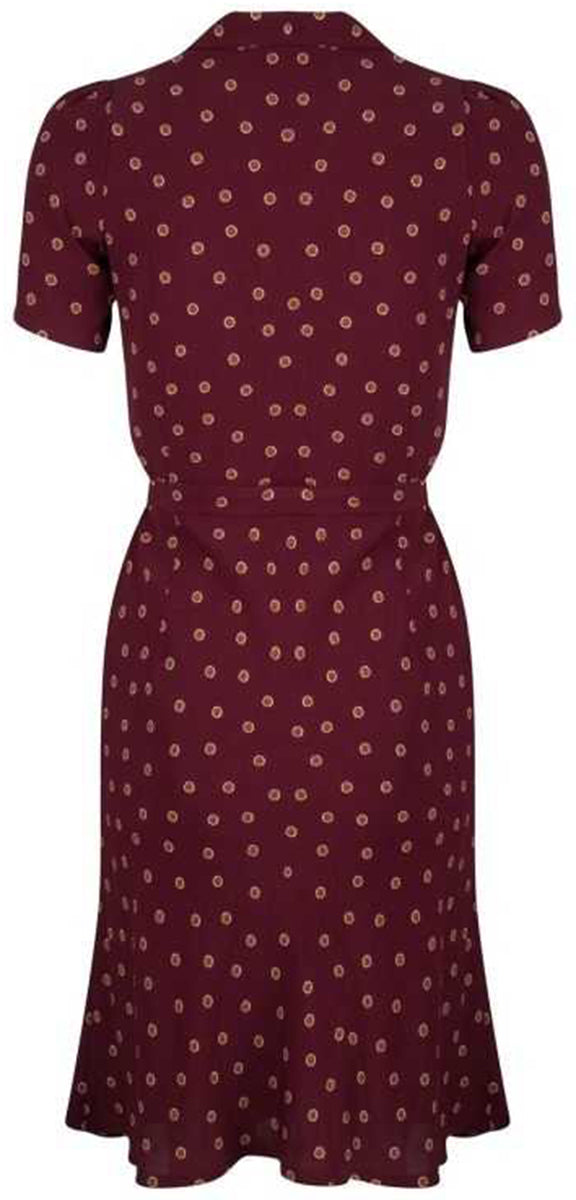 Very_Cherry_REVERS_Vintage_FLOWER_Kurzarm_V-Neck_DRESS_Kleid_Weinrot-2