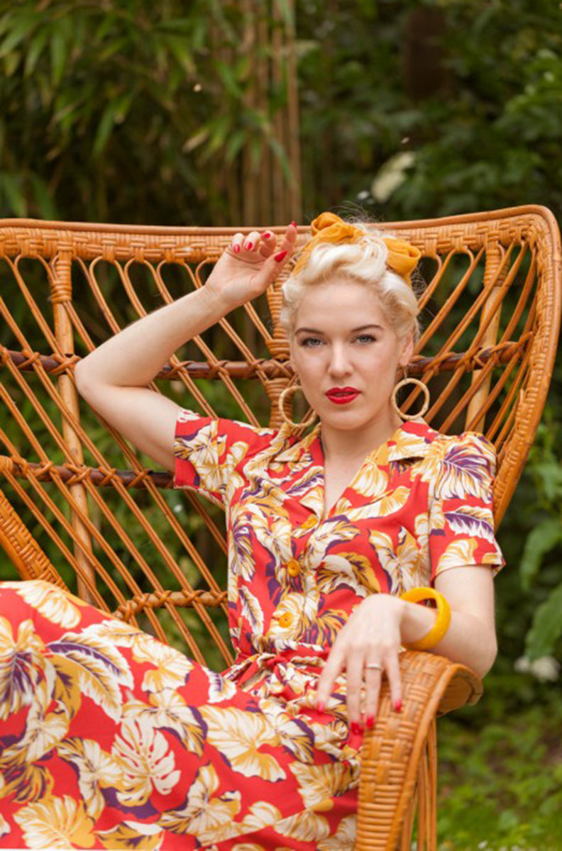 Very_Cherry_REVERS_Vintage_HIBISKUS_BUTTONED_Kurzarm_DRESS_Kleid-3bMdHvFVojuc3n