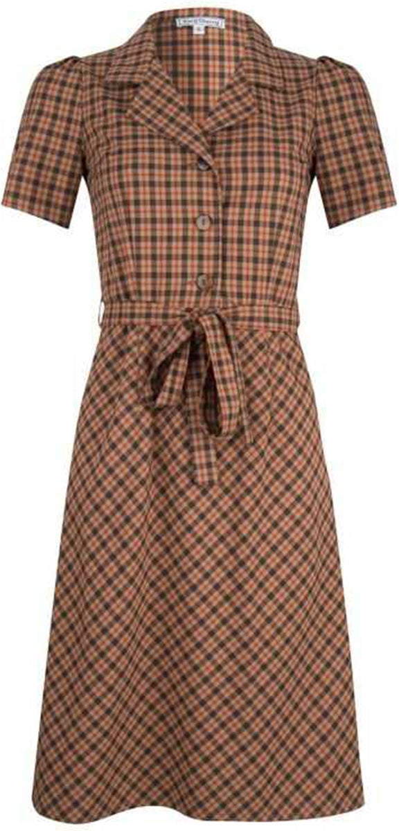 Very_Cherry_REVERS_Vintage_KARO_Check_Kurzarm_V-Neck_DRESS_Kleid-1