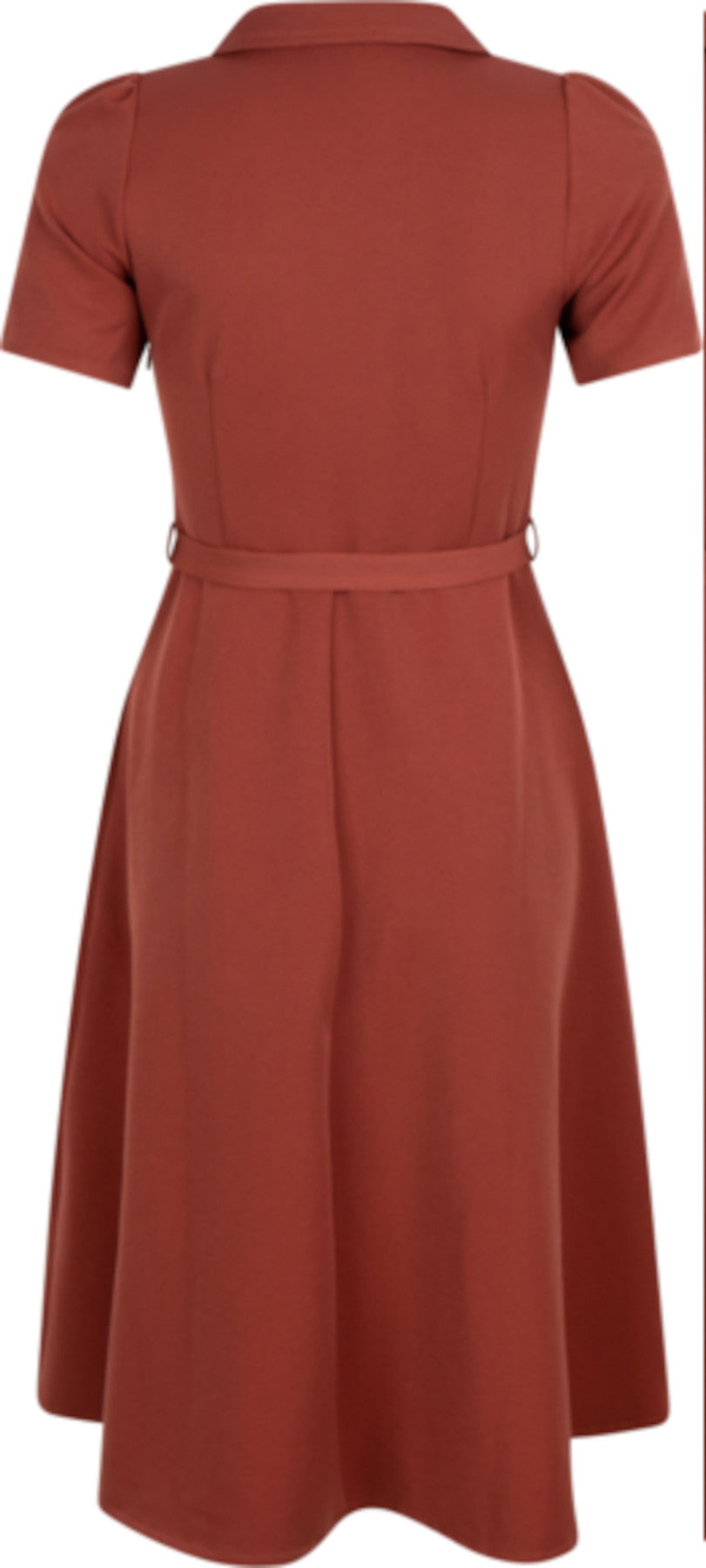 Very_Cherry_REVERS_Vintage_KURZARM_Plain_A-LINIE_DRESS_Hemdkleid_Rostbraun_Killer_Kirsche-2