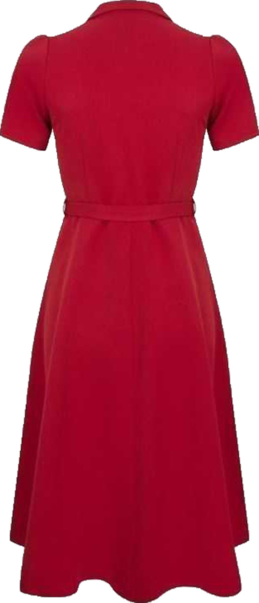 Very_Cherry_REVERS_Vintage_PLAIN_Kurzarm_V-Neck_DRESS_Kleid_Rot-Creme-2VPIVbgSpgKnP1
