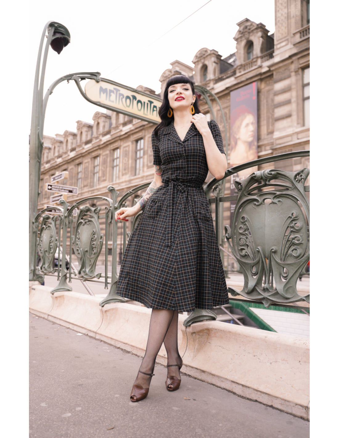 Very_Cherry_REVERS_Vintage_TATOU_RUIT_50s_Karo_Kurzarm_SWING_DRESS_Kleid-3