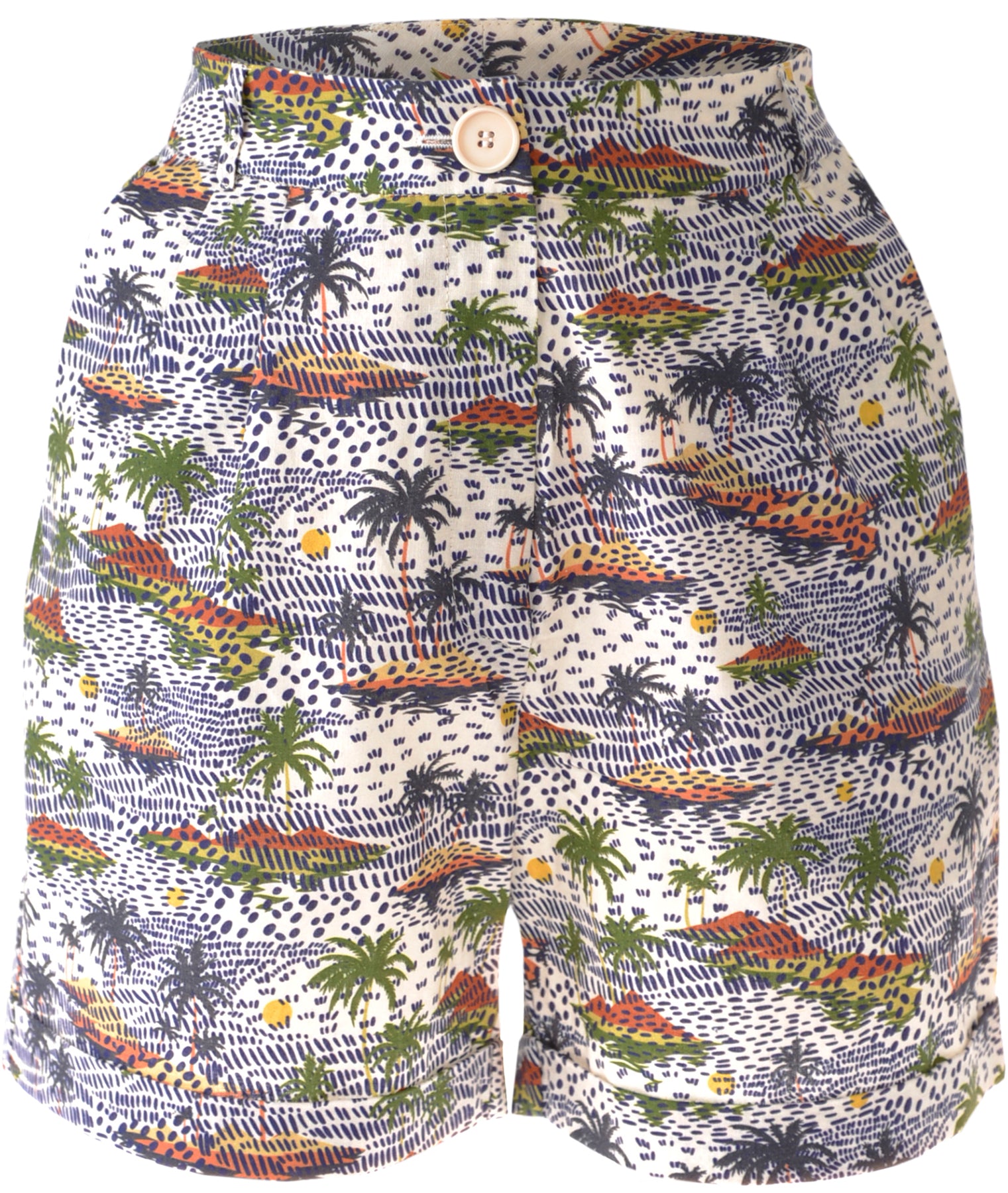 Very_Cherry_TAHITI_PALM_TREE_Tropical_Island_Palmen_HIGH_WAIST_Kurze_Hose_SHORTS_Killer_Kirsche-1