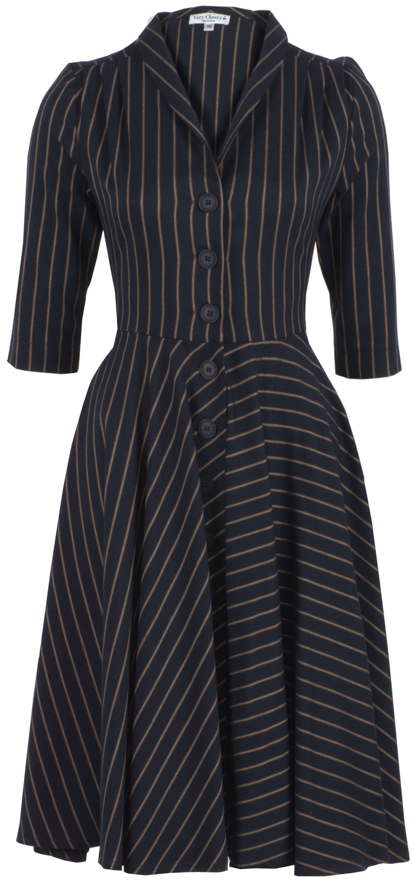 Very_Cherry_kleid_stiped_streifen_dreiviertelarm
