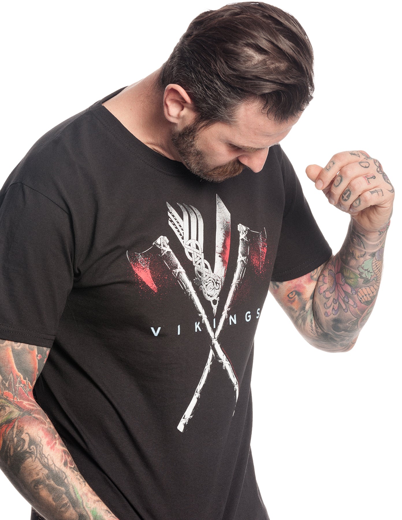 Vikings_VIKINGS_AXE_Frontprint_Motiv_Retro_RUNDHALS_Kurzarm_Herren_T-SHIRT_killer_kirsche_5