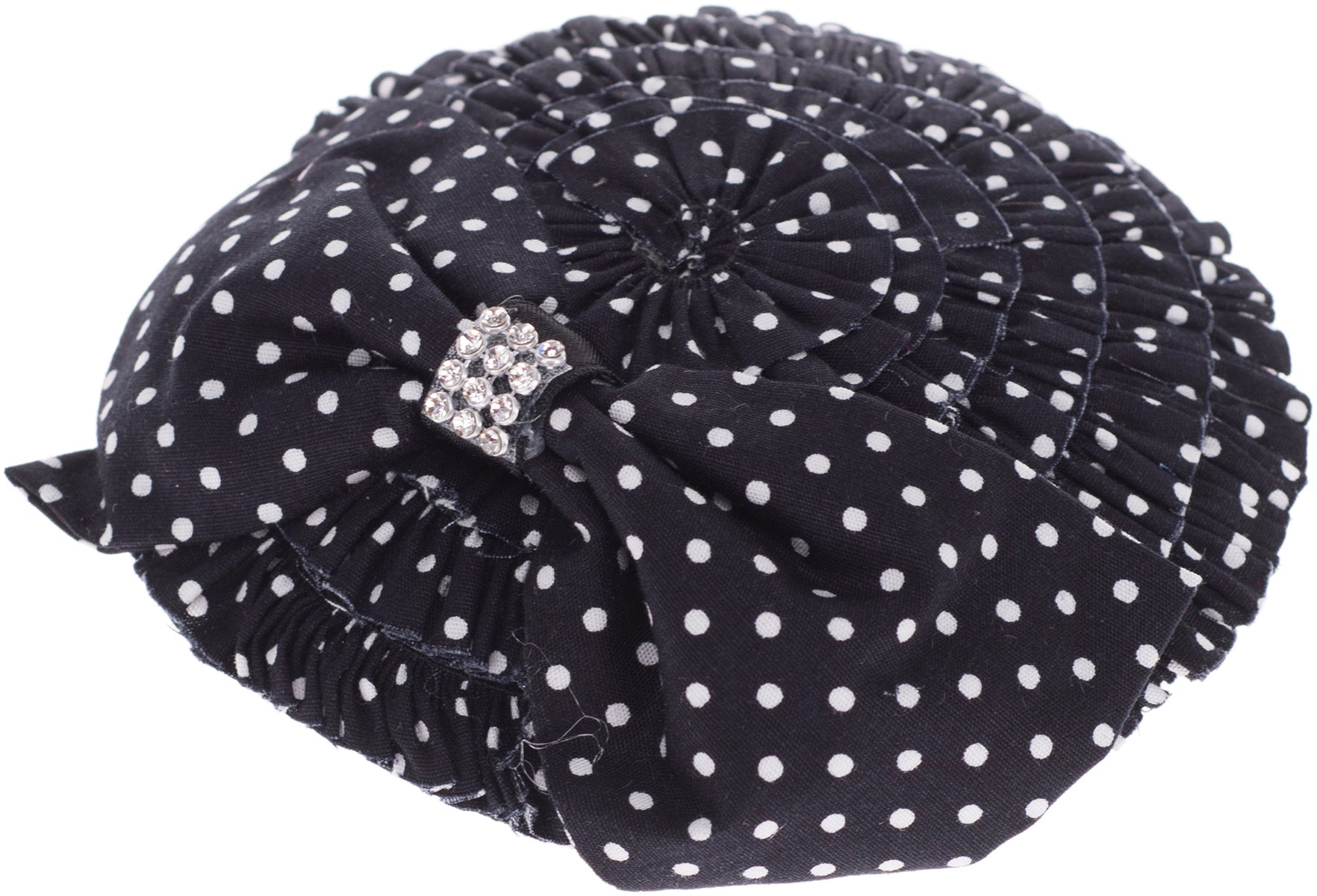 Vintage_ABBIE_Ruffle_Polka_Dots_PUNKTE_Bow_50s_PILLBOX_Huetchen_Fascinator_schwarzbuii0PMbkyleG